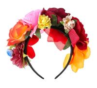 DIVINA VITAE Mexican Flower Crown Day of the Dead Headpiece Floral Crown Halloween Flower Headband Mexican Flower Headband for Party Cosplay Hair Accessories Day of the Dead Accessories