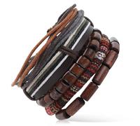 DIVINA VITAE Mix 5 Wrap Bracelets for Men Women Wood Beaded Ethnic Tribal Cord Bracelet Bohemian Style Hippie Accessories Bracelets