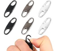DIVINA VITAE Zipper Clips Anti Theft Deterrent, 6PCS S Carabiner Small Zipper Pull Locks Mini Snap S Hooks for Backpacks Camping Fishing Traveling Outdoor Sports (Black Silver Gray)