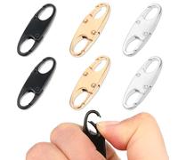 DIVINA VITAE Zipper Clips Anti Theft Deterrent, 6PCS S Carabiner Small Zipper Pull Locks Mini Snap S Hooks for Backpacks Camping Fishing Traveling Outdoor Sports (Black, Silver, Gold)