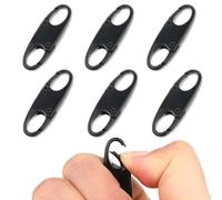DIVINA VITAE Zipper Clips Anti Theft Deterrent, 6PCS S Carabiner Small Zipper Pull Locks Mini Snap S Hooks for Backpacks Camping Fishing Traveling Outdoor Sports (Black)