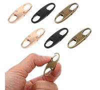 DIVINA VITAE Zipper Clips Anti Theft Deterrent, 6PCS S Carabiner Small Zipper Pull Locks Mini Snap S Hooks for Backpacks Camping Fishing Traveling Outdoor Sports (Black Gold Copper)