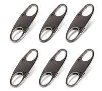 DIVINA VITAE Zipper Clips Anti Theft Deterrent, 6PCS S Carabiner Small Zipper Pull Locks Mini Snap S Hooks for Backpacks Camping Fishing Traveling Outdoor Sports (Dark Black)