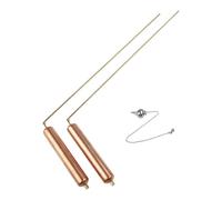 Divination Copper Dowsing Rods for Metal Geobiology Water Detection - Rose Gold or Treasure Diviner Tools for Gold Hunting Pendulum 2-Pack (13.4 x 3.9 Inches)(Silver)