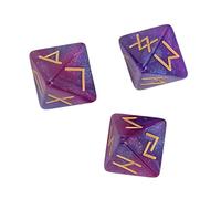 Divination Dice, 3Pcs Rune Dice Set 8 Sided Star Sky Mystic Vivid Colors Astrology Learning Prediction Polyhedral Game Set for Astrology Enthusiasts (Purple Blue)