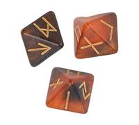 Divination Dice, 3Pcs Rune Dice Set 8 Sided Star Sky Mystic Vivid Colors Astrology Learning Prediction Polyhedral Game Set for Astrology Enthusiasts (Black Gold)
