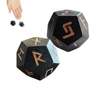 Divination Dice Set - Elder Rune Set | Pack of 2 Elder Wooden Divination Dice, Small Runic Dice for Travel, Entertainment
