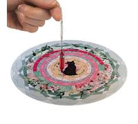 Divination Mat, Round Black Astrology Mat, Portable 8.5 Inch Spiritual Changing Card, Board for Energy Reading and Oracle Prediction, Portable Round Mat for