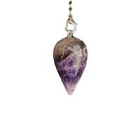Divination Pendulum with Amethyst Water Drop, Dowsing Pendulum, Natural Stone Pendulum, Vintage Crystal Pendulum for Radiesthesia, Pendulum Chakra Reiki Divination (Amethyst)
