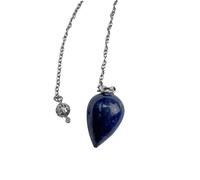 Divination Pendulum with Lazurite Water Drop, Dowsing Pendulum, Natural Stone Pendulum, Vintage Crystal Pendulum for Radiesthesia, Pendulum Chakra Reiki Divination (Lazurite)