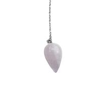 Divination Pendulum with Rose Quartz Water Drop, Dowsing Pendulum, Natural Stone Pendulum, Vintage Crystal Pendulum for Radiesthesia, Reiki Chakra Pendulum Divination (Rose Quartz)