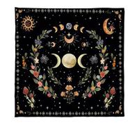 Divination Tablecloth Moon Phase Flower Astrology Tarot Card Tablecloth Altar Cloth Divination Game Accessories Divination Card Tablecloth Wall Decor Witchcraft Accessories