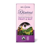 Divine 68% Cocoa Dark Chocolate with Fruit & Nut 90g Bar - Fairtrade Dark Chocolate - Juicy Fruit & Crunchy Nut Pieces - Ethical Premium Chocolate