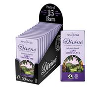 Divine 70% Cocoa Dark Chocolate 15 x 90g Bars ? Fairtrade Dark Chocolate ? Smooth Rich Flavour ? Ethical Premium Chocolate