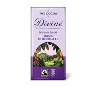 Divine 70% Cocoa Dark Chocolate 90g Bar - Fairtrade Dark Chocolate - Smooth Rich Flavour - Ethical Premium Chocolate