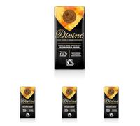 Divine 70% Cocoa Dark Chocolate With Ginger And Orange, 90 g bar (Pack of 4)
