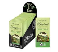 Divine 70% Cocoa Dark Chocolate With Mint Crisp, 90 g bar (pack of 15)