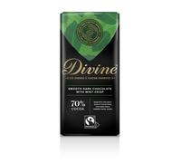 Divine 70 Cocoa Dark Chocolate With Mint Crisp 90 g bar