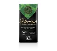 Divine 70% Cocoa Dark Chocolate With Mint Crisp, 90 g bar (pack of 15)