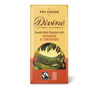 Divine 70% Dark Chocolate with Ginger & Orange - 90g
