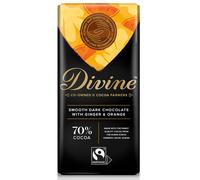 Divine 70% Dark Chocolate with Ginger & Orange - 90g