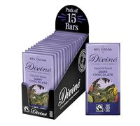 Divine 85% Cocoa Dark Chocolate 15 x 90g Bars - Fairtrade Dark Chocolate - Smooth Rich Flavour - Ethical Premium Chocolate