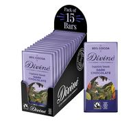 Divine 85% Cocoa Dark Chocolate 15 x 90g Bars ? Fairtrade Dark Chocolate ? Smooth Rich Flavour ? Ethical Premium Chocolate