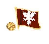 Divine Animals Abroad Cruel Ability Carving Golden Metal Flag Lapel Pin Badge