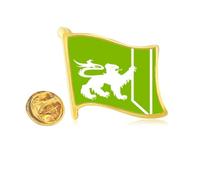 Divine Animals Abroad Cruel Ability Instructions Golden Metal Flag Lapel Pin Badge