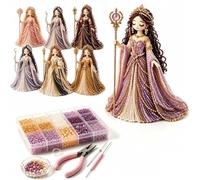 Divine Beaded Goddess Kit - 3D Mythology-Inspired Figurine Craft Set with Beads and Instructions, Handcraft Weaving Bundle, Mythological Miniature, Creative Art Project for Adults & Teens (#A)