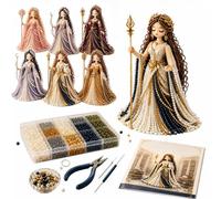 Divine Beaded Goddess Kit - 3D Mythology-Inspired Figurine Craft Set with Beads and Instructions, Handcraft Weaving Bundle, Mythological Miniature, Creative Art Project for Adults & Teens (#C)