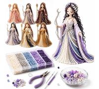 Divine Beaded Goddess Kit - 3D Mythology-Inspired Figurine Craft Set with Beads and Instructions, Handcraft Weaving Bundle, Mythological Miniature, Creative Art Project for Adults & Teens (#E)