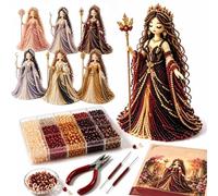 Divine Beaded Goddess Kit - 3D Mythology-Inspired Figurine Craft Set with Beads and Instructions, Handcraft Weaving Bundle, Mythological Miniature, Creative Art Project for Adults & Teens (#F)