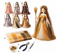 Divine Beaded Goddess Kit - 3D Mythology-Inspired Figurine Craft Set with Beads and Instructions, Handcraft Weaving Bundle, Mythological Miniature, Creative Art Project for Adults & Teens (#D)