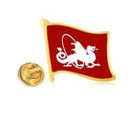 Divine Beasts Ferocious Capable Fly Dragons Abroad Golden Metal Flag Lapel Pin Badge