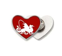 Divine Beasts Ferocious Capable Fly Dragons Abroad Heart Metal Pin Brooch Clip Love