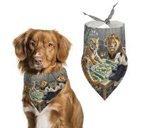 Divine Beasts Playing Mahjong Dog Bandanas - Cute Pet Scarf for Dogs Cats Triangle Kerchief Bibs Soft Breathable Pet Bandanas Fashion Accessory for Puppy Small Medium Large Pets
