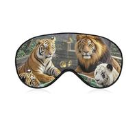 Divine Beasts Playing Mahjong Eye Mask for Women & Men, Breathable & Adjustable Eye Cover, Ultra Soft Sleep Mask, Lightweight Travel Blindfold for Airplane, Nap, Night Sleeping