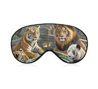 Divine Beasts Playing Mahjong Sleep Mask for Women Men, Breathable Soft Sleeping Mask Adjustable Eye Cover Light Blocking Eye Masks for Travel, Home, Office, Nap, Flights