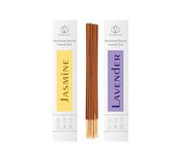 Divine Belief Incense Sticks - Combo Pack of 50 Insence-Sticks - 25 Lavender + 25 Jasmine 100% Natural, Handmade, Hand-Dipped - Organic, Charcoal-Free for Purification, Relaxation, Positivity