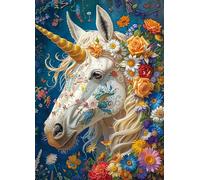 Divine Bloom Steed 1000-Piece Jigsaw Puzzle for Adults -Challenging Enchanted Unicorn with Flower Mane Art, Premium Matte Finish, 27.56 x 19.68 Inches, Perfect for Game Nights