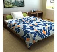 Divine Casa 120 GSM Microfiber All Season Single Bed Comforter |Super Soft Reversible Throw Blanket Duvets - (140 x 230, Vista Blue)
