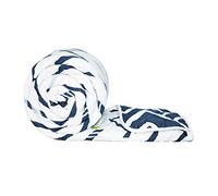Divine Casa Microfibre Mild Winter 110 GSM Printed Reversible Single Bed Quilt Comforter Blanket - (Dark Blue and Off White 5)