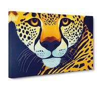 Divine Cheetah Canvas Print | Gallery Wrapped 30mm Frame Wall Art | 30x20 inches | Ready to Hang | Contemporary Animals Picture | Living Room Bedroom Lounge Office