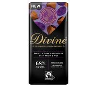 Divine Chocolate 68% Dark Choc Fruit and Nut 90g