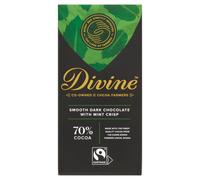 Divine 70% Cocoa Dark Chocolate With Mint Crisp, 90 g bar