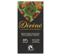Divine Chocolate Dark Choc Hazelnut Truffle 90g