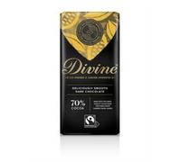 Divine Chocolate Vegan Fairtrade 70% Dark Chocolate 90g
