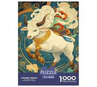 Divine Cow Jigsaw Puzzles Adults Fun 1000 Piece Animals Toy Intellectual Game Stress Relief Home Decoration Education Game Relaxation And Intelligence 38x26cm/1000pcs