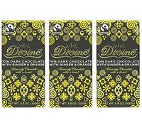 Divine | Dark Choc with Ginger & Orange | 3 x 90g